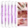 TOROKOM 19 Pcs Nail Art Brushes Acrylic Nail Brush Set for Acrylic Application, UV Gel Nail Polish Brush Nail Art Painting Brush Dotting Tool Nail Dust Remover Brushes for Nail Salon Art Tools(Purple)