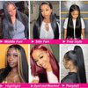 13x4 Lace Front Human Hair Wigs (18inch,180% Density) Brazilian Remy Straight Natural Color Wigs For Black Women Pre plucked Transparent Glueless Lace Wig With Baby Hair