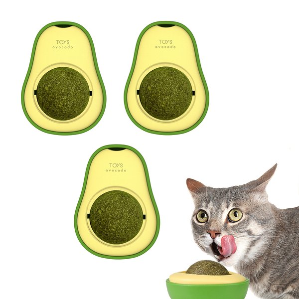SUOXU Catnip Ball Cat Toy Cat Wall Treats,3 Pack Silvervine Catnip Toys for Indoor Cat, Cat Teeth Grinding Chew Teeth Cleaning Roller Exerciser Interactive Cat Toys