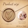 50 Pcs Gold Heart Wax Seal Stickers, Gold Envelope Seal Stickers Envelope Seals Self Adhesive Gold Stickers for Wedding Party Birthday Christmas
