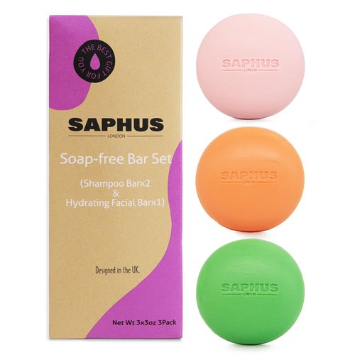 Hair Gift Sets - 2 Shampoo Bars and 1 Face Cleansing Bar, Promote Hair Growth, Strengthen &amp; Volum...