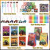 Miucat Monster Truck Party Favors Serve 12, Machine Jam Birthday Supplies include Slap Bracelet Coloring Books with Stacking Crayons Drinking Straws Keychain Stickers Gift Bags for Kids 122Pcs