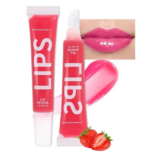 Moisturizing Mirror Fruit Lip Oil, No-Sticky Gloss Lip Balm Lip Care,Fruit Flavoured Lip Oil For Dry Lip's Moisturizing Hydrating And Nourishing, Moisturizing Lip gloss (04#Strawberry)