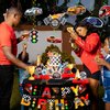 LARRAZABAL Race Car Birthday Party Decorations, Race Car Party Decorations Include Race Car Banner, Race Car Hanging Swirls and Honeycomb Centerpieces, Race Car Birthday Party Supplies