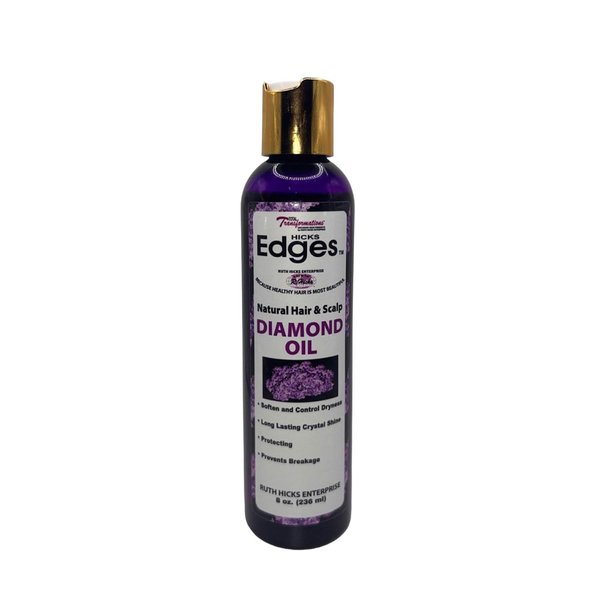 Hicks Edges Natural Hair & Scalp Diamond Oil, Breakage Prevention Hair Treatment, Stop Itchiness, Long-lasting Shine, Prevents Breakage Long-Lasting Shine Hair Oil