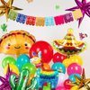 Mexican fiesta Balloon Garland Arch Kit 121pcs with Pink, Red, Yellow, Orange, Green Balloons and day of the dead Banner for Birthday and Baby Shower Cinco de Mayo Themed Party Supplies Decorations