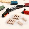 Hanaive 20 Pcs Wooden Dog Bone Track Connector Pack Accessories Wooden Train Track Adapter Connector Pieces Toy Train Set for Teens to Make Wood Railway Track