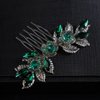 JWICOS Bridal Green Crystal Hair Comb Wedding Headpiece Prom Party Festival Hair Accessories for Women and Girls