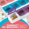 Monthly Pill Organizer - 28 Day Monthly Pill Planner to Separate Pills & Vitamins Week to Week, Travel Medication Reminder Daily Monday to Sunday Compartments