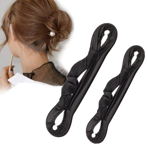 YTRUOYI Magic Hair Bun Maker, 2 Pcs Sponge Hair Foam Twister Easy Perfect Bun Tool French Twist Hair Fold Wrap Snap Band Hair Donut Ballet Hair Holder for Women Ladies Girls