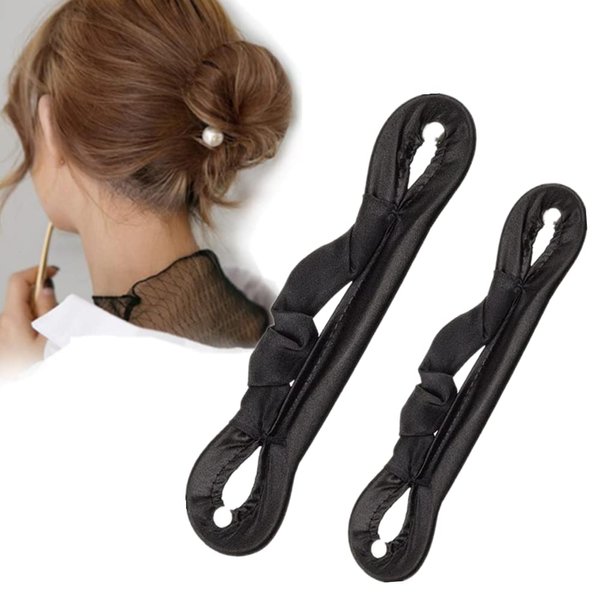 YTRUOYI Magic Hair Bun Maker, 2 Pcs Sponge Hair Foam Twister Easy Perfect Bun Tool French Twist Hair Fold Wrap Snap Band Hair Donut Ballet Hair Holder for Women Ladies Girls