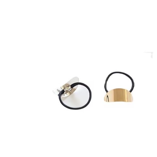 2Pcs Metal Hair Ties Ponytail Hair Cuff Ponytail Holder Hair Rope Minimalist Dainty Leaf Glossy S...