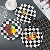 50 Packs Racing Car Paper Plates 9" Black and White Disposable Plates Checkered Flag Party Plates Round Dessert Dinner Paper Plate for Race Car Party Supplies Kids Birthday Tableware