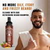 Beard Wash & Beard Conditioner Set w/Argan & Jojoba Oils - Softens & Strengthens - Natural Sandalwood Scent - Beard Shampoo w/Beard Oil (10oz)