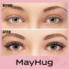 Mayhug Natural Lash Clusters - 8-14mm Mix Length Cluster Eyelash Extensions, 168PCS Wispy Lash Clusters with Thin Band, Soft Reusable Eyelash Clusters Easy to Use at Home (Casual)