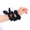 Hair Bun Scrunchies for Girls Women Bunny Bow Hair Bands Velvet Scrunchies Ponytail Holder Elastic Hair Ties Black 8 Pack