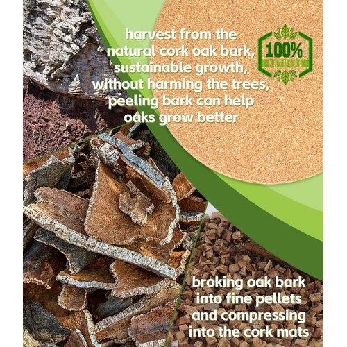 KITLAB Cork Trivet, 4 Pack High Density Thick Cork Coaster Set for Hot Dishes, 8 Inch Heat Resistant Multifunctional Cork Board, Hot Pads for Table & Countertop