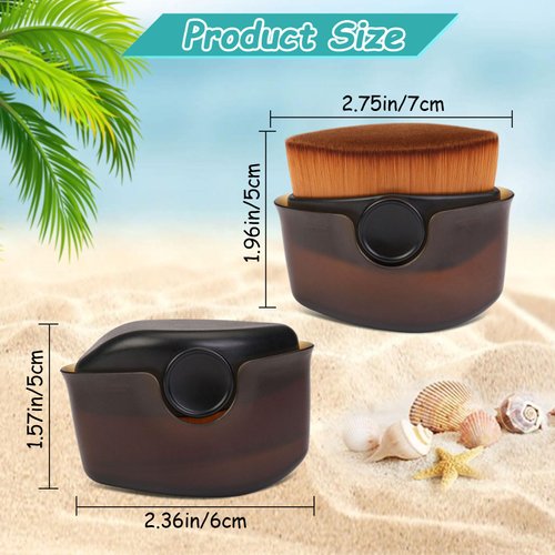 Dexspoeny Sunscreen Applicator for Kids,Sunscreen Applicator with Protective Lid,Sunlotion Applicator Suncream Brush for Blending Liquid, Cream or Flawless Powder Cosmetics(Brown)