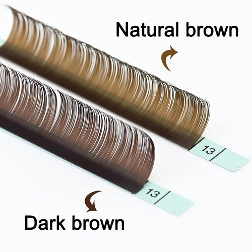 NAGARAKU Eyelash Extensions Dark Brown Color 0.15mm D curl 7-15mm Mix Tray Individual Lashes Classic Faux Mink Volume 20 rows Soft Light