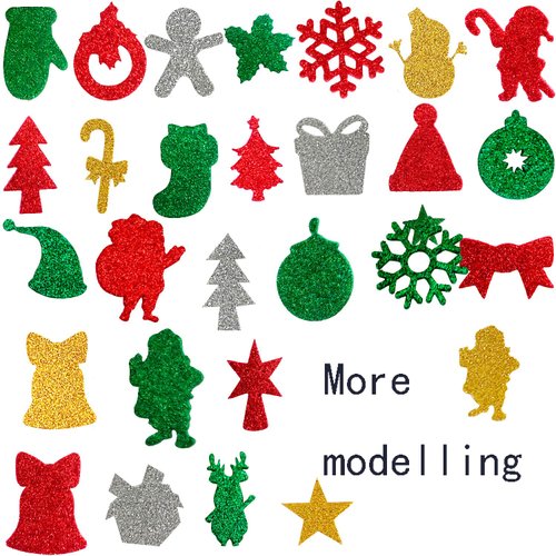 Aflyu 384 Pieces Christmas Foam Stickers Self Adhesive Christams Foam for Christmas Party Craft Decoration