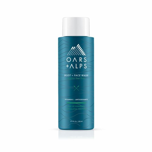 Oars + Alps Men's Moisturizing Body and Face Wash, Skin Care Infused with Vitamin E and Antioxidants, Sulfate Free, Alpine Tea Tree, 1 Pack