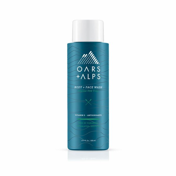 Oars + Alps Men's Moisturizing Body and Face Wash, Skin Care Infused with Vitamin E and Antioxidants, Sulfate Free, Alpine Tea Tree, 1 Pack