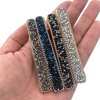 4 Rhinestone Crystal Long Slim Beak Duckbill Alligator Clip Pin Hair Accessories Women Girls