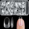 Lifextol 240pc Almond Gel x Nail Tips Short Fake Nails for Press on Nails Clear Acrylic Nails Tips, 12 Sizes Full Cover Nail tips Almond Soft Gel Nail Tips False Nails Extension Artificial Fingernail