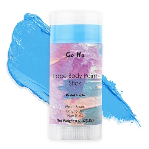 Go Ho Water Based Light Blue Face Body Paint Stick,Non-Toxic Face Painting,Easy-to-use Facepaint for Halloween SFX Corpse Bride Avatar Sally Cosplay Costume Makeup,0.63oz