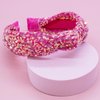 Jowxsx Pink Sequin Knotted Headbands and for Girls Women Sequin Headb Sparkly HairBands Fashion Glitter Wide Top Knot Headband for Sport Cute Hair Accessories Birthday Gifts Clips and Barrettes