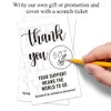 Haizct 50 Pack Thank You Blank Gift Certificate Scratch Off Cards for Small Business, Spa Beauty Makeup Hair Salon, Bridal Shower, Baby Shower, Country Wedding (Thank You Card B), Silver-GK087
