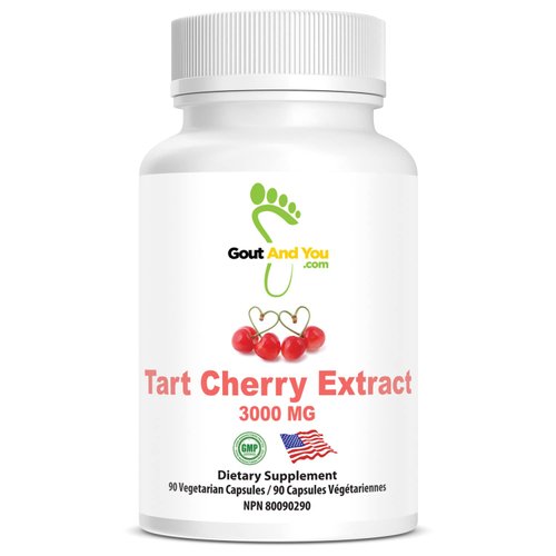 Gout and You Tart Cherry Extract | 3000 mg Per Serving | 90 Vegetarian Capsules | Gluten-Free