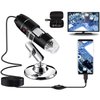 Bysameyee USB Digital Microscope 40X to 1000X, 8 LED Magnification Endoscope Camera with Carrying Case & Metal Stand, Compatible for Android Windows 7 8 10 11 Linux Mac