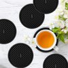 ME.FAN Silicone Coasters [6 Pack] Thickened Drink Coasters with Holder - Cup Mat - Non-Slip, Non-Stick, Stay Put, Deep Tray - Prevents Furniture and Tabletop Damages(Black)