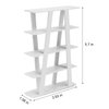 Dollhouse Shelf Miniature Furniture Bookshelf 1/12 Scale Wooden Storage Rack Four Tier Shelves Doll House Accessories and Furniture Display Stand Mini Scene Ornaments Decoration (White)