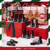 MEFA Christmas Gel Nail Polish Set Limited Edition, 12 Colors Burgundy Red Dark Green Glitter Gel Polish Winter Silver Gold Sparkle Nail Polish Manicure Soak Off DIY Salon Christmas Gifts for Women