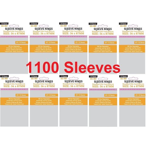 Sleeve Kings Standard USA Card Sleeves 56 X 87 mm (10x110 Pack, 1100 Sleeves)