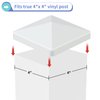 MOLIGOU 4 Pcs Vinyl Post Caps, Pyramid Post Caps for 4"×4" Vinyl Fence Post, Deck Post Cap (White)