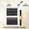 XIUSUZAKI Lash Extension Kit 60D+80D DIY Lash Clusters Kit 280pcs C Curl Cluster Lashes Individual Lashes Eyelash Extension Kit with Lash Bond and Seal,Lash Tweezers(60D+80D C Kit,10-16mm Mixed)