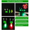 HLOGREE LED Night Fishing Rod Bait Alarm Bell 40pcs with Dual Ring Bells Fishing Indicator Fish Bait Alarm Fishing Accessories Bait Alarm Bell Rod Clip Tip for Fishing(20 Red Lights, 20 Green Lights)