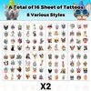 192 PCS Realistic Cat Temporary Tattoos Cat Themed Birthday Party Favors, Decorations, and Gifts for Kids and Cat Lovers