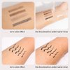 2 in 1 Microblading Eyebrow Pen with Eyeliner Pencil, Waterproof Eyebrow Pencil with 4 Fork Tip Multifunctional Double Head Microblade Eyebrow Pencil Waterproof and Long-Lasting (Dark brown)