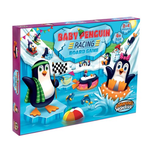 Jumping High Five Baby Penguin Racing Board Game! Snowy Penguin Race Game for 2-4 Kids Ages 4 and Up, Children Learn New Skills While Sliding Down The Iceberg to Reach The Polar Party
