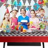 3pcs Race Car Tablecloth, Car Theme Birthday Decorations Supplies, Plastic Road Tablecloth, Rectangular Racetrack Tablecloth, Checkered Racetrack Table Runner TableCovers for Kids, 54 x 108 Inch