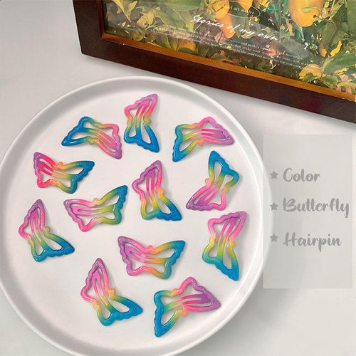 15 Pcs Colorful Butterfly Snap Hair Clips Mini 2 in Barrettes Cute Party Festivals Hair Accessories MGPFERD
