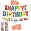 Car Party Supplies - Birthday Decorations for Children,Contain a Traffic Banner,a hat,2 Sticker,3 Glasses,5 Blowouts Noisemakers,5 Foil Balloons,6 Latex Balloons,Great for Kids Birthday Party