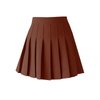 ZHANCHTONG Women's High Waist A-Line Pleated Mini Skirt Short Tennis Skirt (Brown, XXL)