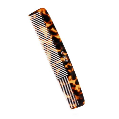 ZEUS Handmade Saw-Cut 2-in-1 Beard Comb – 7.5” Mustache & Beard Comb (Tortoiseshell) C12