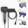 FLE Hair Dryer Holder Wall Mounted, New Upgrade Stainless Steel Self Adhesive Blow Dryer Holder Rack for Dyson Supersonic Hair Dryer,Black
