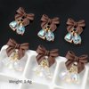 6 Pcs Christmas Nail Charms Xmas 3D Resin Nail Charms Brown Bow with Aurora Bell Designs Nail Charms for Acrylic Nails Bell Nail Art Charms for Women DIY Winter Nail Art Decorations Crafts